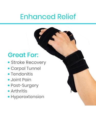 Vive Resting Hand Splint - Stroke Recovery Brace for Finger Straightening - Right & Left Wrist Immobilizer for Arthritis Tendonitis Carpal Tunnel Relief - Buy Online on GoSupps.com