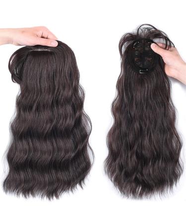 Water Ripple Wig Air Bangs Head Overhead 3D Bangs Invisible Seamless Head Hair Natural Invisible Replacement Cover White Hair   Brown-black