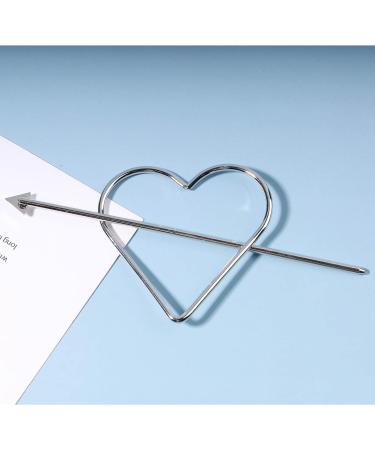 Yheakne Love Heart Hair Slide Clip Large Heart Hair Clip Vintage Hair Slide Pin Bun Holder Silver Bobby Pin Metal Hair Accessories for Women and Girls (Silver) - Buy Online on GoSupps.com