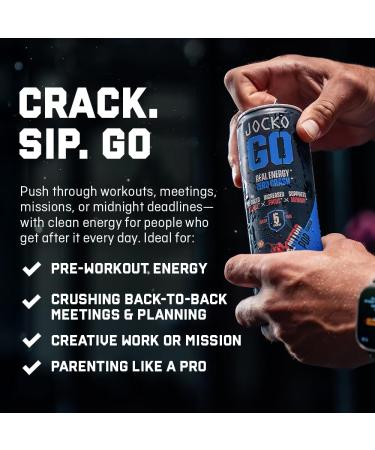 Jocko GO Energy Drink - Keto Vitamin B12 Vitamin B6 Electrolytes L Theanine Magnesium- Energy Boost Sugar Free Nootropic Monk Fruit Blend - 12 Pack (Nitro Pop) Nitro Pop 12 Fl Oz (Pack of 1) - Buy Online on GoSupps.com