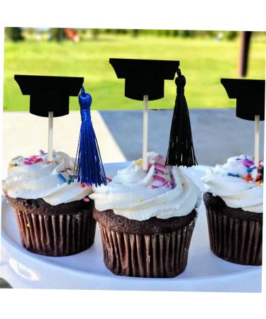 VINTORKY 12pcs Graduation Season Card 2023 Gradcupcake Topper Cupcake 2022 Topper Happy Graduation Diploma Mini Top Hat Graduation Caps Cake Topper Chinstrap Finished Product Paper Student Black 10X3.8X3.8CM - Buy Online on GoSupps.com