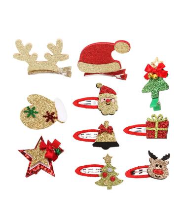 Frcolor 10 Pieces Christmas Hair Clip Baby Hair Clips Hair Accessories Girls Children Toddlers (Random Style) - Buy Online on GoSupps.com