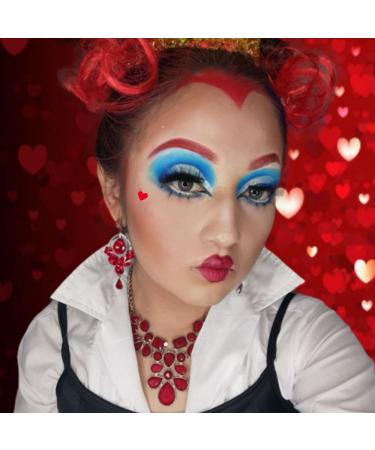 Mysense Face Paint Kit - Harley Costume & Cosplay Makeup for Women Girls & Kids | Blue & Red Blendable Sticks Liquid Eyeliner & Accessories for Halloween Parties - Buy Online on GoSupps.com