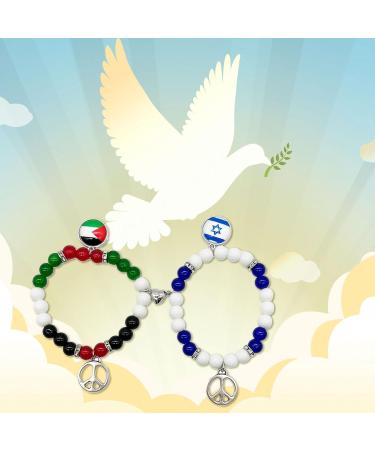 Oralgos Adjustable Friendship Bracelets Set - ISR PLE Flags Smooth Rainbow Beads Perfect Hand Chains for Women & Girls | Colors Available - Buy Online on GoSupps.com