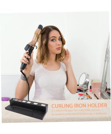 WOONEKY Curling Iron Rack Kickstand Hair Curler Wall Rack Styler Holder Curling Wand Stainless Steel Black - Buy Online on GoSupps.com