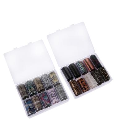 4 Boxes Nail Transfer Stickers Leopard Nail foil calcomanias para u as Nail Kits Snake Nail Art Snake Nail foil Transfer Stickers Nail Sticker Decal Nail Decor Nail Stickers Boxed Assorted Colorx2pcs 50X4X0.1CMx2pcs