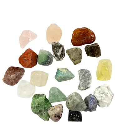 Soulnioi 22pcs Rough Stones Mix Natural Raw Stones Crystal for Tumbling Rocks Decoration Polishing Reiki Crystal Healing for Spirit Healing 22pcs Stones