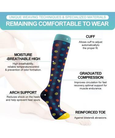 Pnosnesy Compression Socks (7 Pairs) for Men & Women 15-20 mmHg is Best for Athletics Running Flight Travel Support L-XL Multicoloured 12 - Buy Online on GoSupps.com
