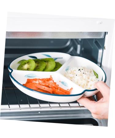 GRIRIW Ceramic Grid Plate Divided Appetizer Dish Salad Shallow Sectional Plate Ceramics Divider Child Snack 20.5X20.5X3CM Assorted Color 3 - Buy Online on GoSupps.com