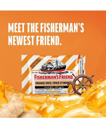 Fisherman s Friend Sugar Free Orange Spice | For Temporary Relief of Cough & Sore Throat | 8 Packs of 22 Lozenges (176 Total Count) - Buy Online on GoSupps.com