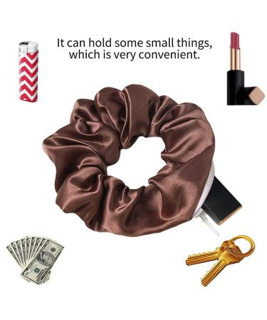 Premium Silk Pocket Hair Scrunchies with Zipper Pocket - 9 Pcs Silk Satin Hair Bands for Women | Secret Zipper, Hidden Pocket, Soft Elastic Ties - Vsco Girl Stuff - Buy Online on GoSupps.com