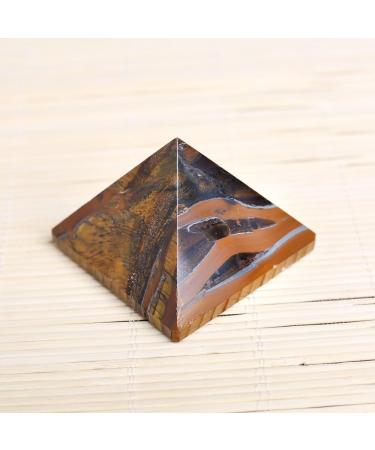 Natural Crystals&Gmestone Pyramid Quartz Stone Hand Polished Tiger Eye Pyramids 60MM 2.36inches Stone Collection - Buy Online on GoSupps.com