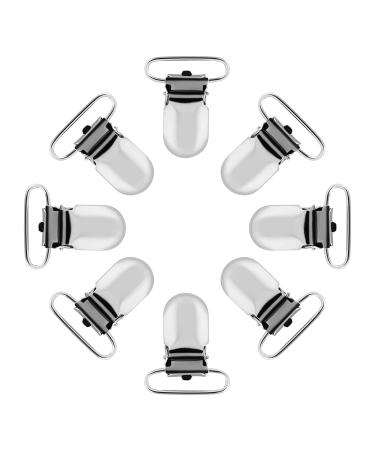 Pacifier clip metal pacifier clips baby pacifier chains clip metal braces clips duck beak Insert pacifier holder braces clip strap strap silver 8 pieces (25mm) - Buy Online on GoSupps.com