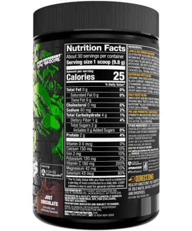 Mutant Big Greens | Green Supplement | Over 40 superfoods Land & Sea Greens Reds Antioxidants phytonutrients 1000mg spirulina Pre & Probiotic Blend | 30 Serving Just Chocolate Chocolate 8.68 Ounce (Pack of 1) - Buy Online on GoSupps.com