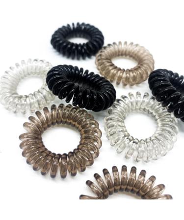 Urbane Corner : Sophisticated Set of 9 Telephone Hair Coils Spiral Hair ties for women in Classic Tones of Ebony Silver and Ivory or (black gray and brown) - Buy Online on GoSupps.com