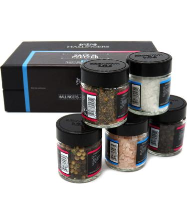 Hallingers Handmade Salz & Pfeffer Spice Gift Set | 5 Global Salts & Peppers | Perfect for Mother's Day Father's Day Birthdays & Anniversaries - Buy Online on GoSupps.com