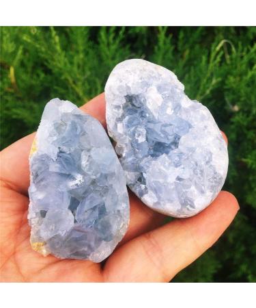 Crystal Rough Natural Crystal Rough Natural Blue Crystal Cave Quartz Celestite Crystal Specimen Cluster Specimen Blue Crystal Cave Home Decoration Decoration 1pcs 90g--100g - Buy Online on GoSupps.com