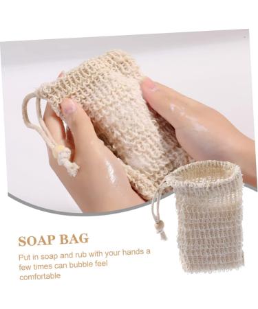 Baluue 18 Pcs Soap Bag Soap Exfoliating Pouch Portable Soap Saver Bag Exfoliating Sponge Cotton Linen Beige - Buy Online on GoSupps.com