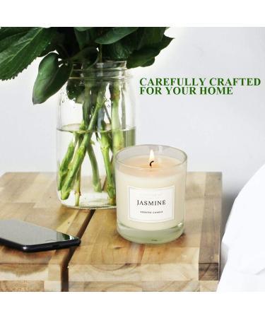 Jasmine Scented Soy Wax Jar Candle - 8.8oz Long Lasting Aromatherapy for Home | Relaxing Candle for Men and Women | 45H Burn Time - Buy Online on GoSupps.com