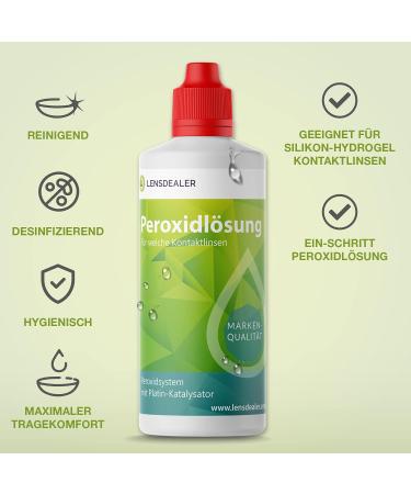 LensDealer Peroxide Solution 2x 360ml + Container | Best Care Product for Soft Contact Lenses - International Shipping Available - Buy Online on GoSupps.com