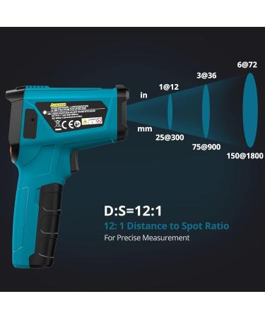 Buy Tilswall Infrared Thermometer -50 C to 800 C | Digital Laser Temperature Meter for Cooking & BBQ | LCD Display & High/Low Temp Alarm | International Shipping Available - Buy Online on GoSupps.com