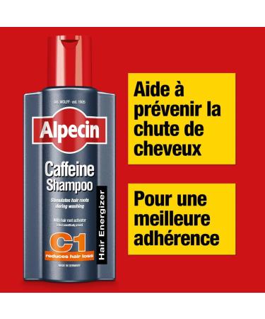 Alpecin Caffeine Shampoo C1 6x 375ml | Prevents and reduces hair loss | Natural hair growth shampoo for men - Buy Online on GoSupps.com