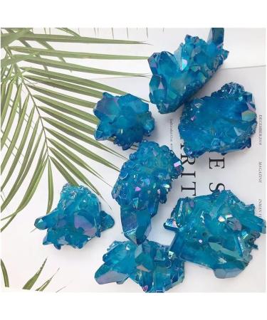Natural Crystal Rough Crystal Natural Blue Angel Aura Crystal Cluster Electroplating Titanium Coating Quartz Cluster Stone (Size : 120-140g) - Buy Online on GoSupps.com