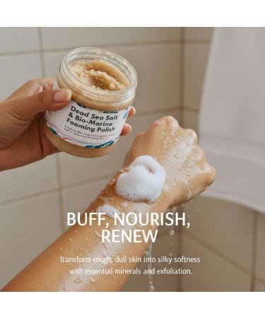 Nature Skin Shop Dead Sea Salt & Bio-Marine Foaming Polish - 10 Ounces - Exfoliating Body Scrub with Organic Sea Kelp & Spirulina - Mineral Rich Detox Wash for Rough Skin 10 Fl Oz (Pack of 1) - Buy Online on GoSupps.com
