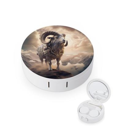 Aries Contact Lens Case with Mirror Portable Cute Eye Contact Lens Box Travel Kit