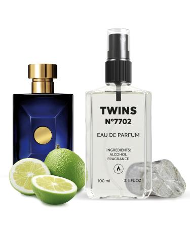 TWINS Impression of Dylan Blue | Perfume for Men Eau de Parfum | No.7702 | 3.4 Fl Oz / 100 ml Versace Dylan Blue Impression