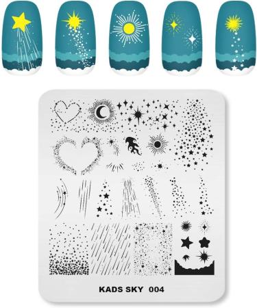 KADS Nail Art Stamping Plates Set Image Template Stencils Meteor Pattern with Stamping Plates Holder Case Organizer (SK004) - Buy Online on GoSupps.com