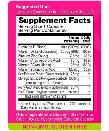 Nicole & Alyssa Growluxe Hair Skin and Nail Vitamin Supplement for Men & Women - 60 Vegetarian Capsules - Gluten Free - Non-GMO - Made in The USA - Supports Strong Nails Hair & Skin (Pack of 1) 60 Count (Pack of 1) - Buy Online on GoSupps.com