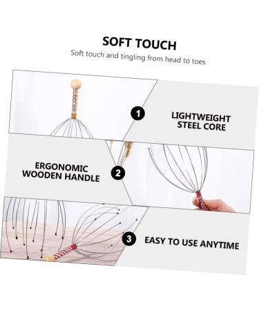PartyKindom 12-Piece Multi-Function Massager Tool Set - Hair Claws & Massage Brushes in Steel & Wood for Ultimate Relaxation - Buy Online on GoSupps.com