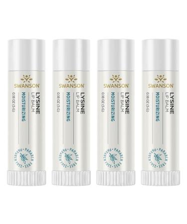 Swanson Lysine Lip Balm 0.18 Ounce (5 g) Balm (4 Pack)
