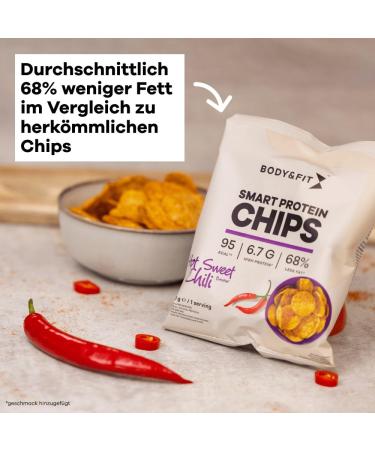 Buy Body & Fit Smart Protein Chips - 12 Bags Paprika | Healthy Protein Snack for Weight Loss - International Shipping Available - Buy Online on GoSupps.com