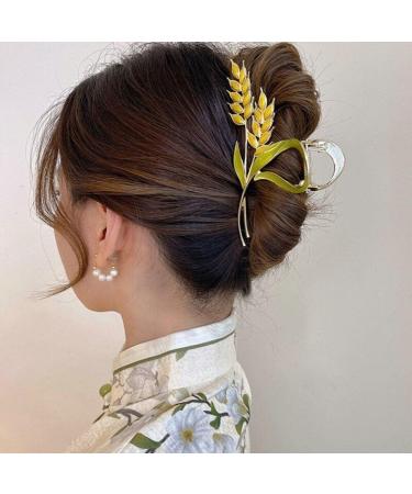 Alloy Hair Claws Clip Wheat Spike Hair Claw Elegant Ponytail Claw Clip Non-Slip Hair Catch Barrette Fashion Hair Accessories Style2 - Buy Online on GoSupps.com