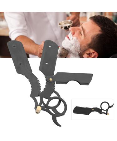 Stainless Steel Folding Razor for Men | Durable Facial Grooming Tool - Black - Buy Online on GoSupps.com