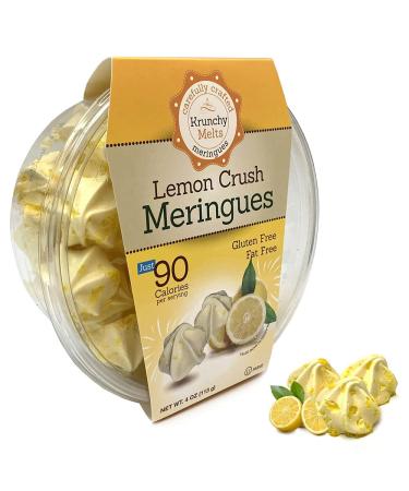 Krunchy Melts Lemon Crush Meringue Cookies - Gluten Free, Nut Free, Fat Free - 90 Calories - 4 Oz - Buy Online on GoSupps.com