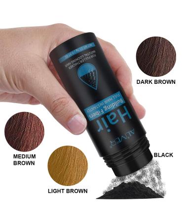 Keratin Hair Fibers Powder for Hair Loss Concealment - Professional Quality Medium Brown with Applicator | Unisex Solution for Thinning Hair & Bald Spots - Buy Online on GoSupps.com