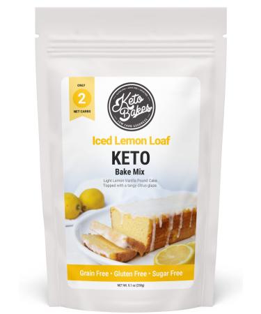 KetoBakes Low Carb Iced Lemon Loaf Mix - 2g Net Carbs - Clean Keto and Gluten Free Lemon Cake Baking Mix - Easy to Bake - No Starches - Non-GMO, Dairy Free, Wheat Free, Diabetic Friendly 9.1 Ounce (Pack of 1)