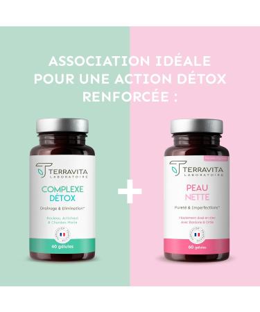 Neat Skin | Zinc Bisglycinate 10mg + Burdock + Biotin + Propolis | Detox Action Anti Acne & Blackhead | Regulates Sebum Production | Immune System | 60 Capsules Made in France | Terravita - Buy Online on GoSupps.com