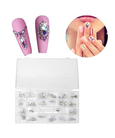 Nail Art Rhinestones - DIY Nail Diamonds Kit with Storage Box for Stunning Nail Designs - Buy Online on GoSupps.com