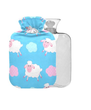 Hot water bottle with cover 2 l large for pain relief bed hand and feet lamb BAP-free