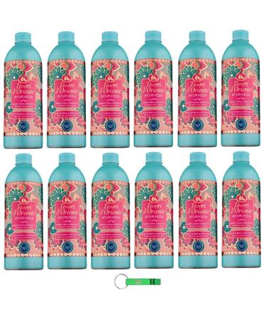 Tesori d'Oriente Bagno Lot de 12 bains moussants ayurv diques l'amla et au patchouli nettoie en douceur la peau et donne brillance et souplesse 500 ml + porte-cl s Beni Culinari gratuit
