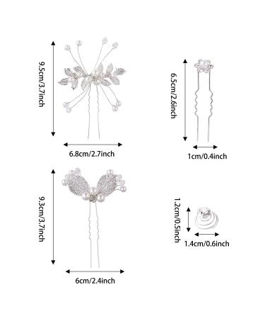 40 Pack Silver Rhinestone Hair Combs & Pins Set - Wedding Headpiece Accessories for Women & Brides - Buy Online on GoSupps.com