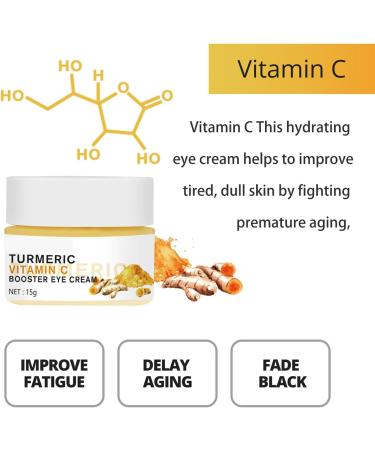 Turmeric Vitamin C Eye Cream Eye Cream For Dark Circles Puffiness Crows Feet and Under Eye Bags with Vitamin C & Hyaluronic Acid for Fine Lines & Wrinkles & Brighten All Skin Tones - Buy Online on GoSupps.com