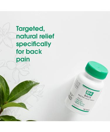 BHI Back Natural Pain Relief Tablets - 6 Active Homeopathic Ingredients for Back, Hip & Leg Pain - Calms Muscle Tightness & Spasms - 100 Tablets - Buy Online on GoSupps.com