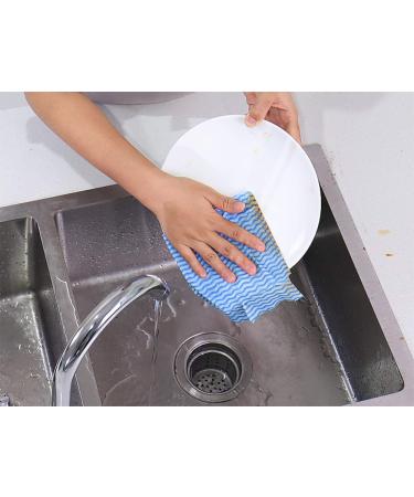 UKEENOR Disposable Dish Cloth Roll J Cloths Reusable Cleaning Cloth 200 Count Disposable Heavy Duty Dish Towels Reusable Kitchen J Cloth Quick-Dry 4 Rolls Blue - Buy Online on GoSupps.com