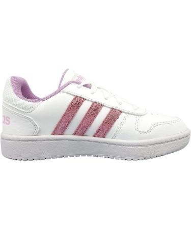 Adidas Unisex Kids Hoops 2.0 K Fitness Shoes - Size 36 2/3 EU - Ftwr White/Clear Lilac/Grey Two - International Shipping Available - Buy Online on GoSupps.com