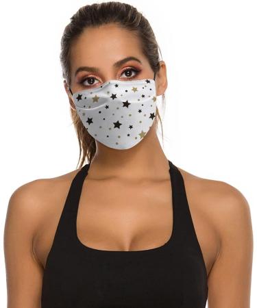 HDFGD Reusable Face Masks - Stars Golden Black Dustproof for Adults | 2 PCS - Stylish Protection for Men & Women - Buy Online on GoSupps.com